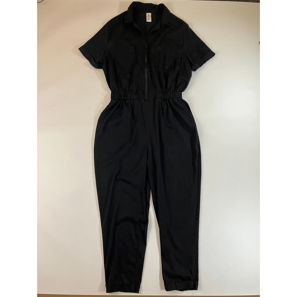 Smash + Tess Kimi Women's L Black Utility Jumpsuit Zip Front Lyocell Canada